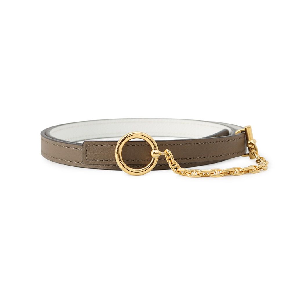 Hermes Belt Carrousel Beige Dweimar White Gold Swift Epsom Reversible