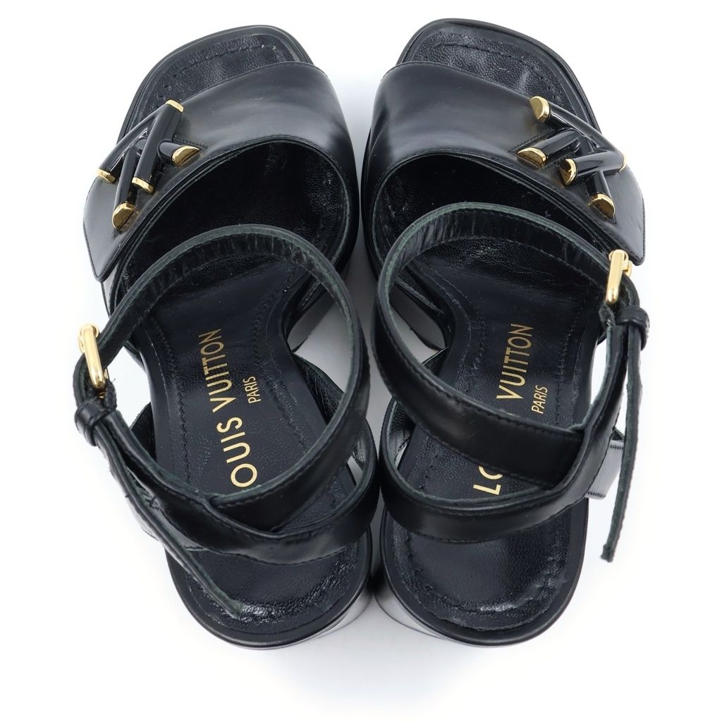 Louis Vuitton Mare Platform Sandal LV Shake Line Sandals Shoes Plain Calfskin — view 4