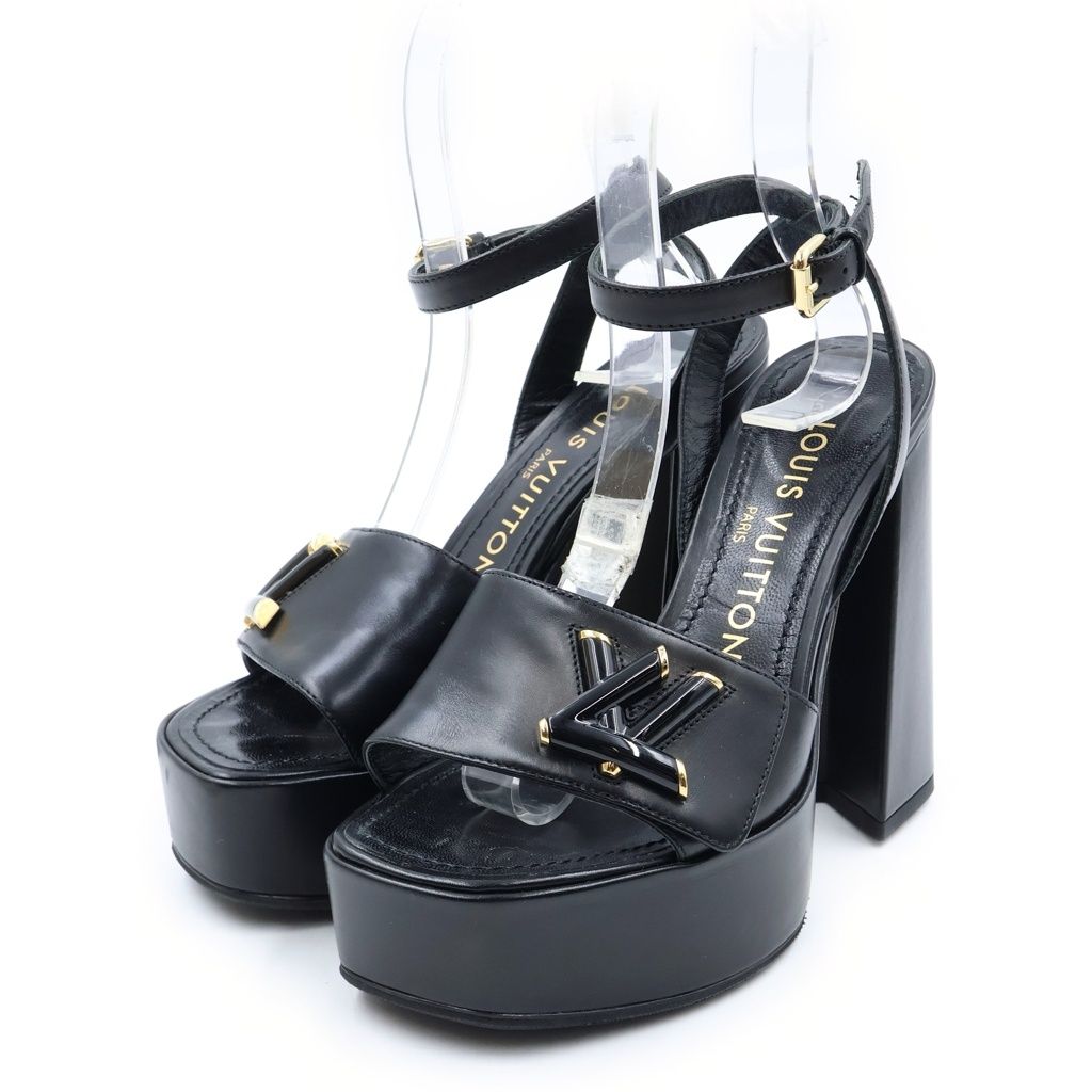 Louis Vuitton Mare Platform Sandal LV Shake Line Sandals Shoes Plain Calfskin — view 2
