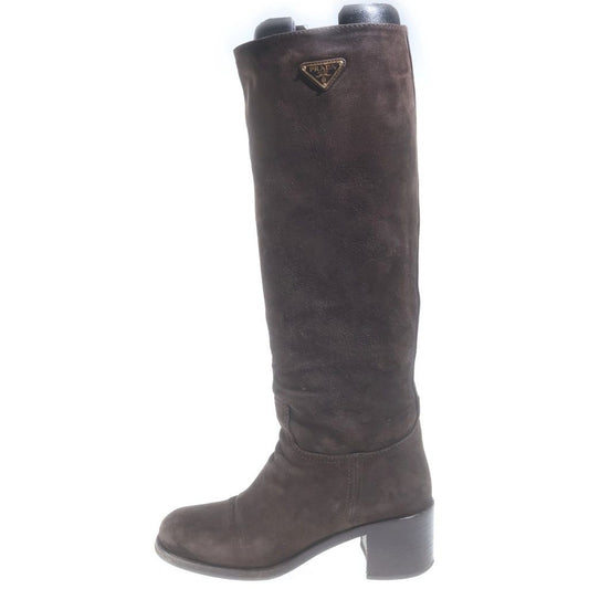 Prada Suede Short Boots Brown