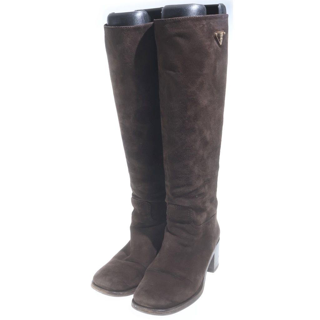 Prada Suede Short Boots Brown — view 2