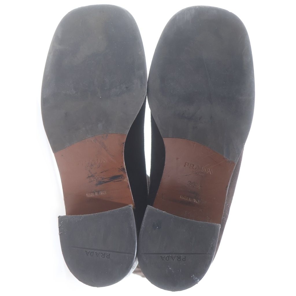 Prada Suede Short Boots Brown — view 6