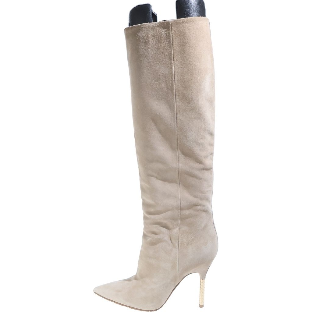 Louis Vuitton Ultimate Line Suede Long Boots Stiletto Heels Beige