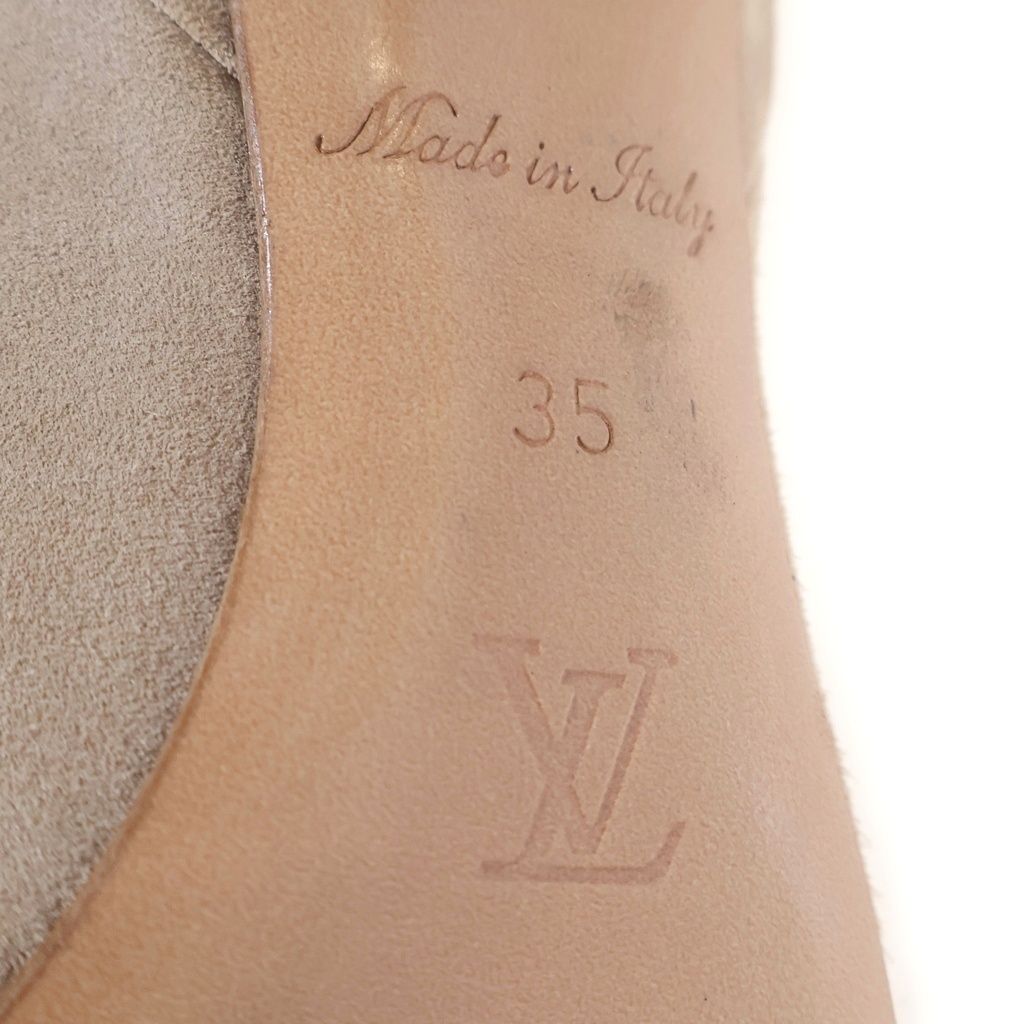 Louis Vuitton Ultimate Line Suede Long Boots Stiletto Heels Beige — view 5
