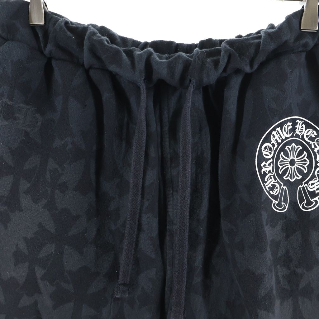 Chrome Hearts Sweatpants Cemetery Cross All Over Print Sweatshirt Shorts Black — view 3