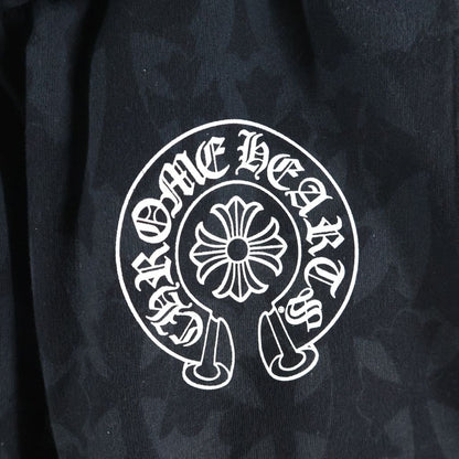 Chrome Hearts Sweatpants Cemetery Cross All Over Print Sweatshirt Shorts Black — view 5