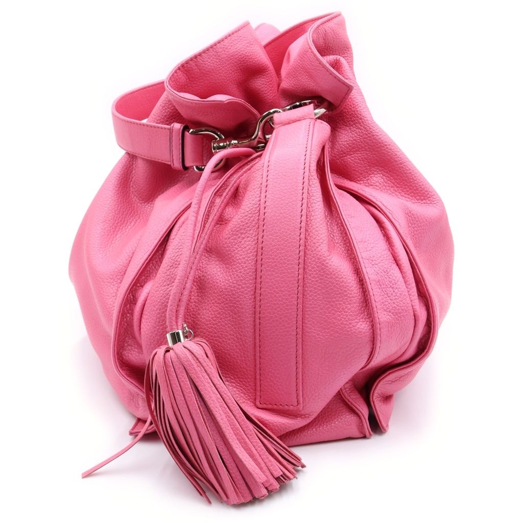 Loewe Flamenco Fringe Shoulder Bag Pink Leather — view 3