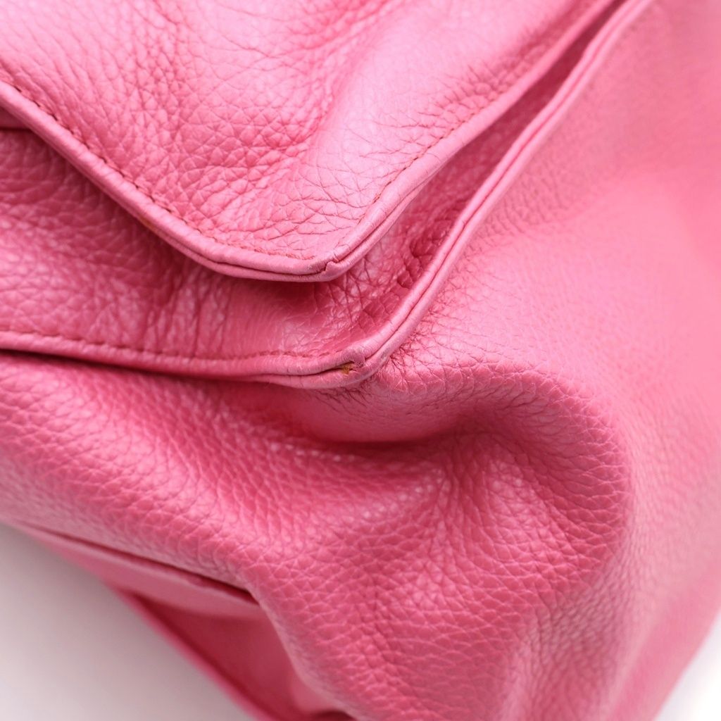 Loewe Flamenco Fringe Shoulder Bag Pink Leather — view 6