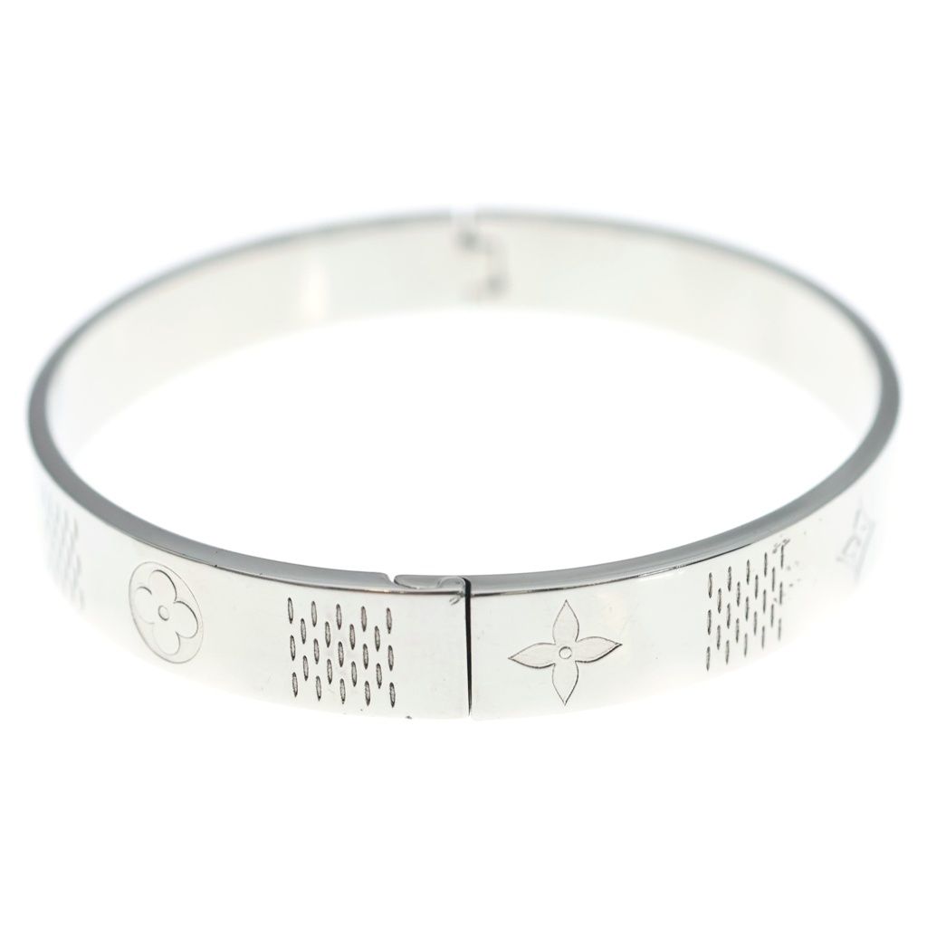 Louis Vuitton Damier Staple Bangle Silver Metal Bracelet — view 3