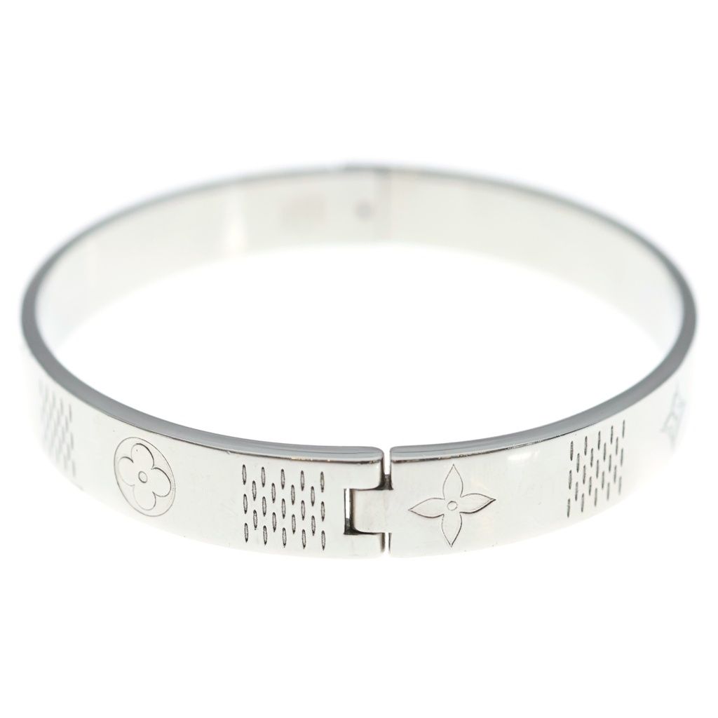 Louis Vuitton Damier Staple Bangle Silver Metal Bracelet — view 4