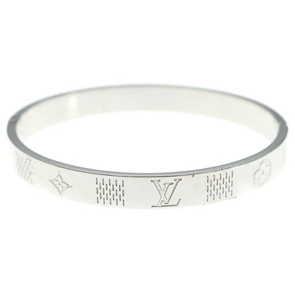 Louis Vuitton Damier Staple Bangle Silver Metal Bracelet