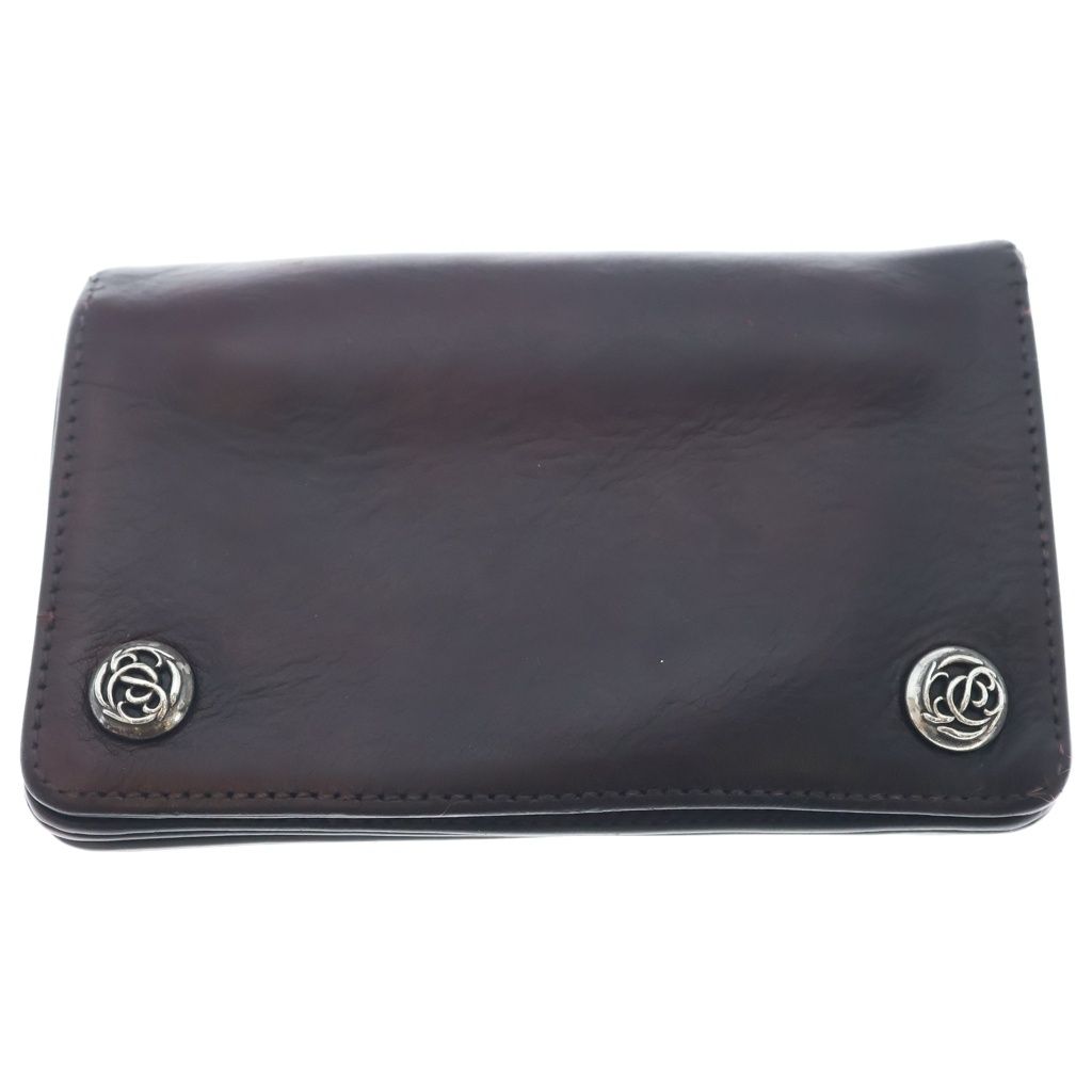 Chrome Hearts Floral Button Leather Wallet