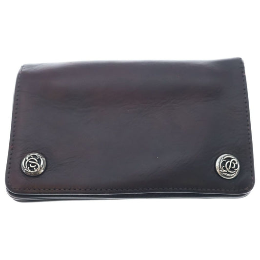 Chrome Hearts Floral Button Leather Wallet