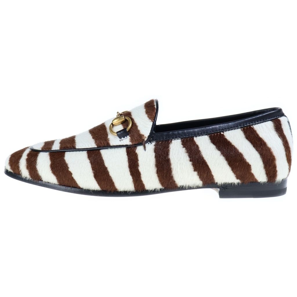 Gucci Jordaan Unborn Calfskin Horse Bit Loafer Shoes Horsebit Loafers Brown