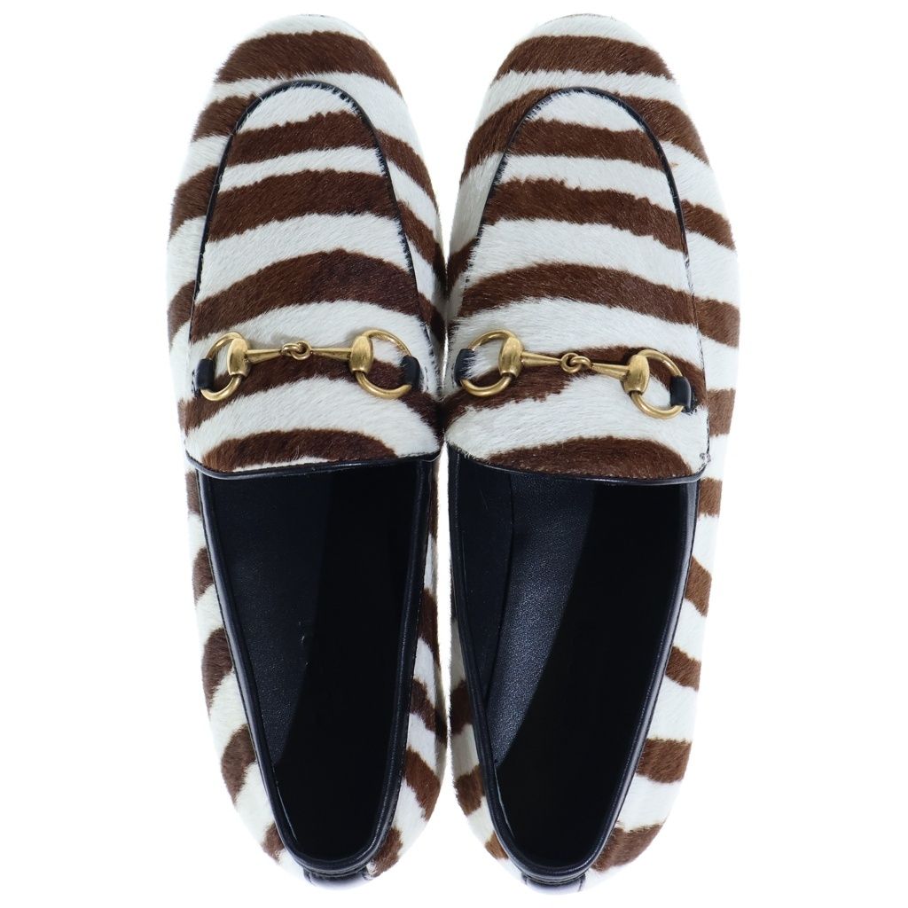 Gucci Jordaan Unborn Calfskin Horse Bit Loafer Shoes Horsebit Loafers Brown — view 4