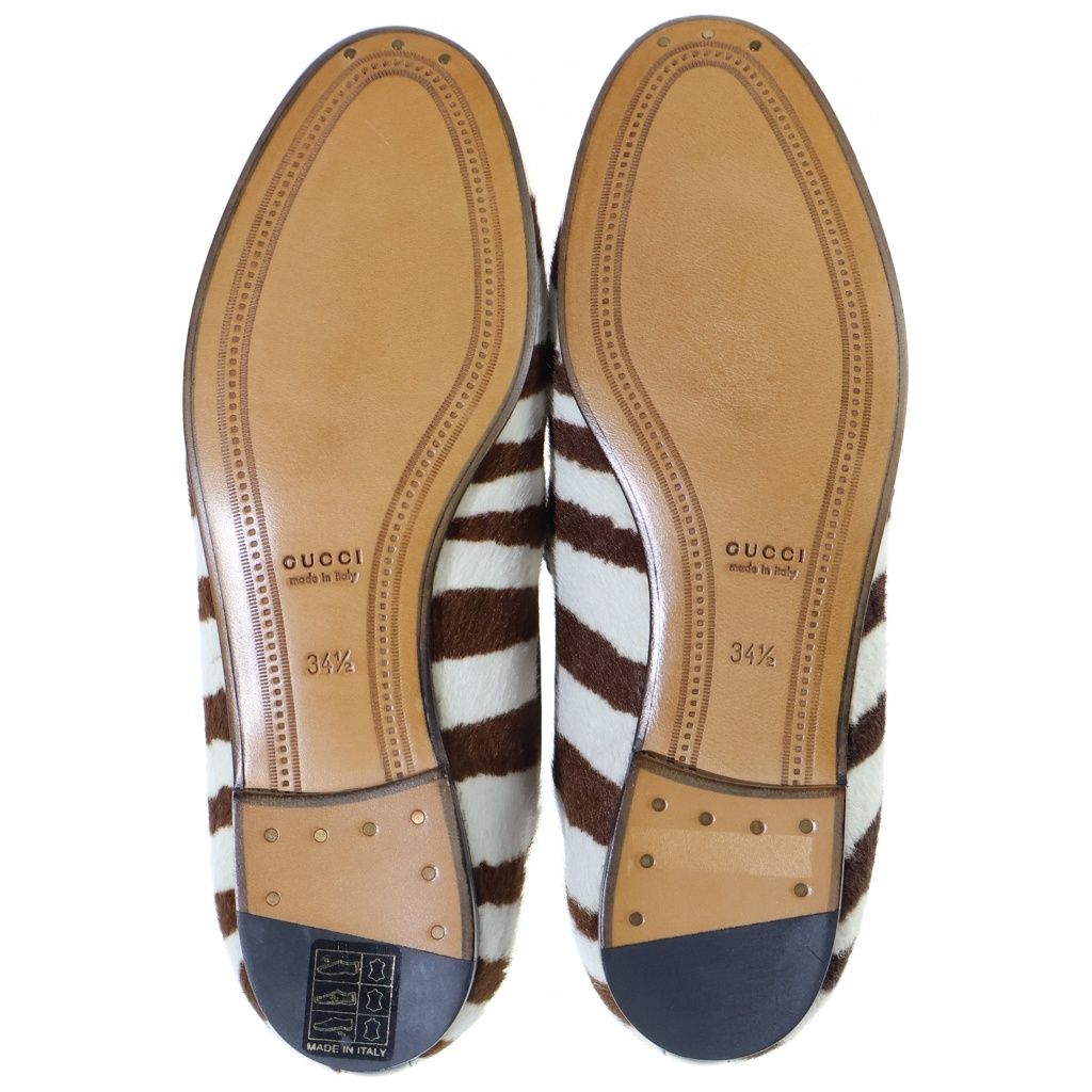 Gucci Jordaan Unborn Calfskin Horse Bit Loafer Shoes Horsebit Loafers Brown — view 5