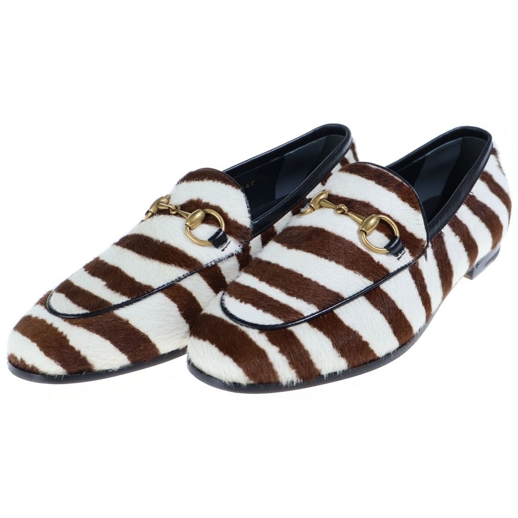 Gucci Jordaan Unborn Calfskin Horse Bit Loafer Shoes Horsebit Loafers Brown — view 2