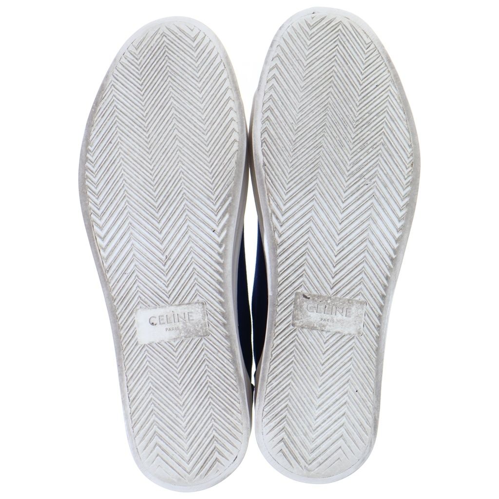 Celine Triomphe Logo Canvas Platform Low-Top Sneakers Blue — view 5