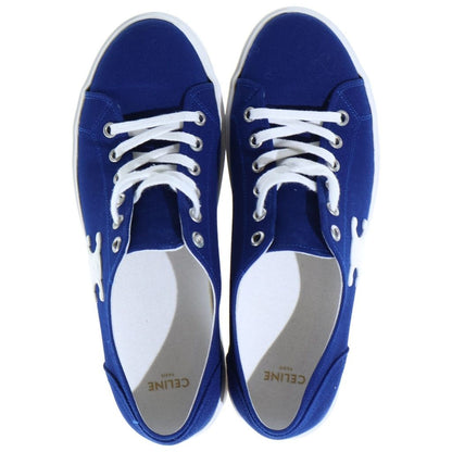 Celine Triomphe Logo Canvas Platform Low-Top Sneakers Blue — view 4