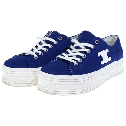 Celine Triomphe Logo Canvas Platform Low-Top Sneakers Blue — view 2
