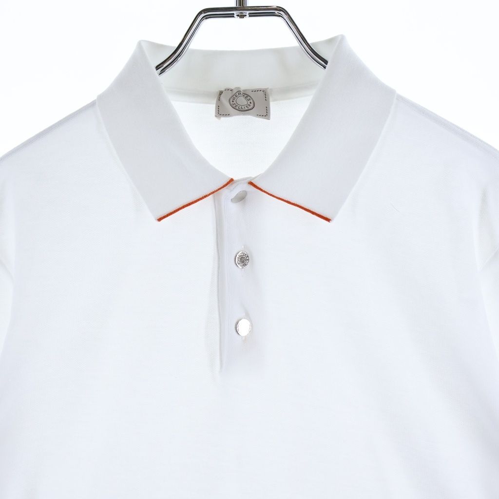 Hermes Double Short Sleeve Polo Shirt Tennis White — view 3