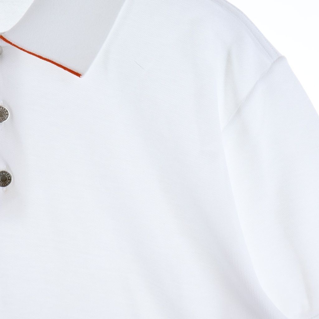 Hermes Double Short Sleeve Polo Shirt Tennis White — view 4