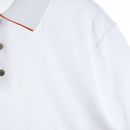 Hermes Double Short Sleeve Polo Shirt Tennis White — view 4