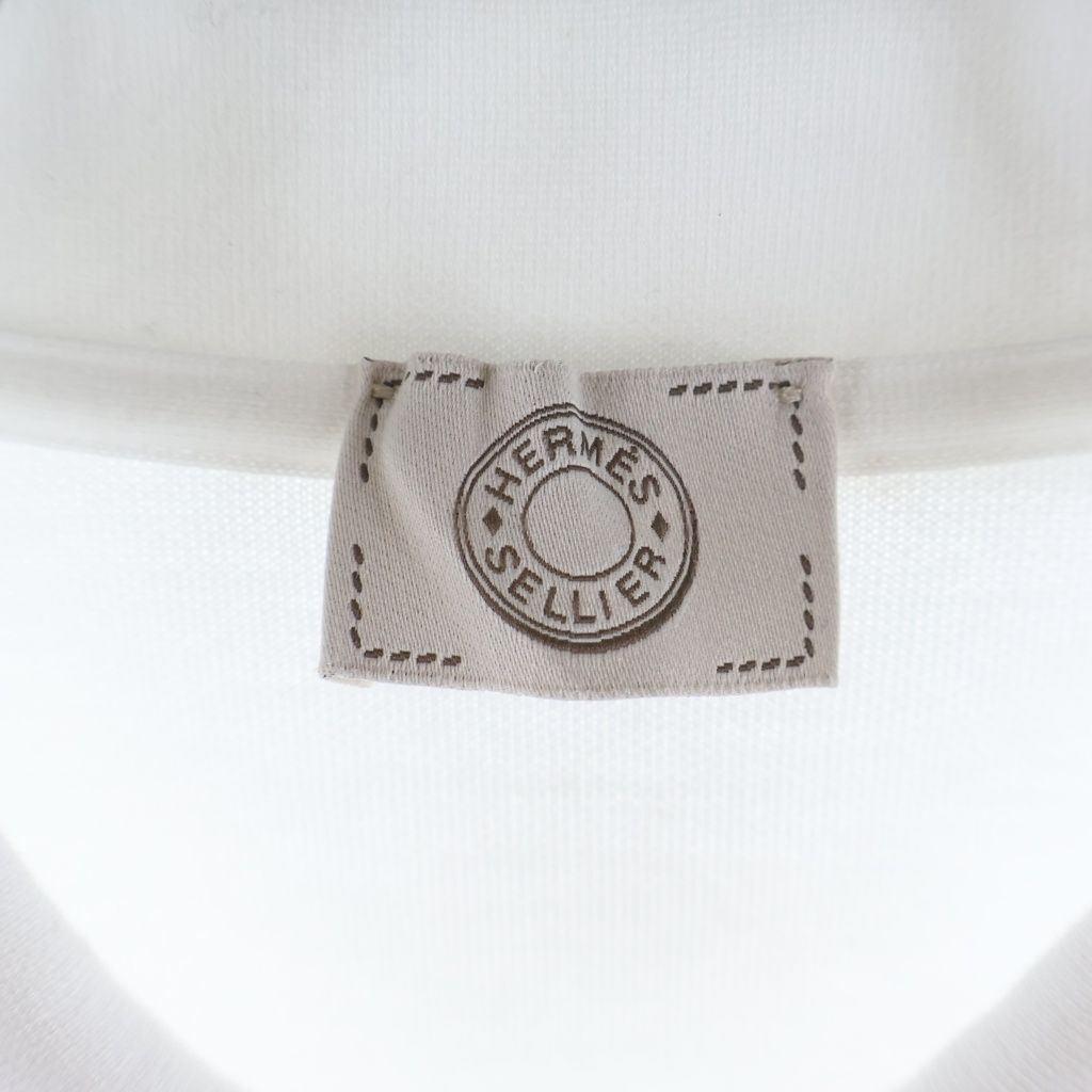 Hermes Double Short Sleeve Polo Shirt Tennis White — view 6