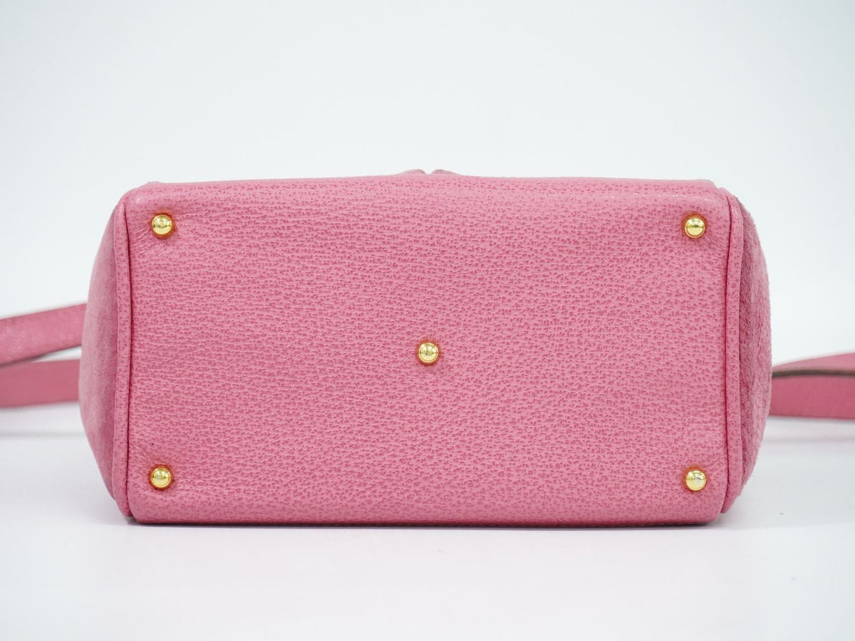 Gucci Bamboo 2-Way Shoulder Bag Pochette Suede Leather Pink — view 3