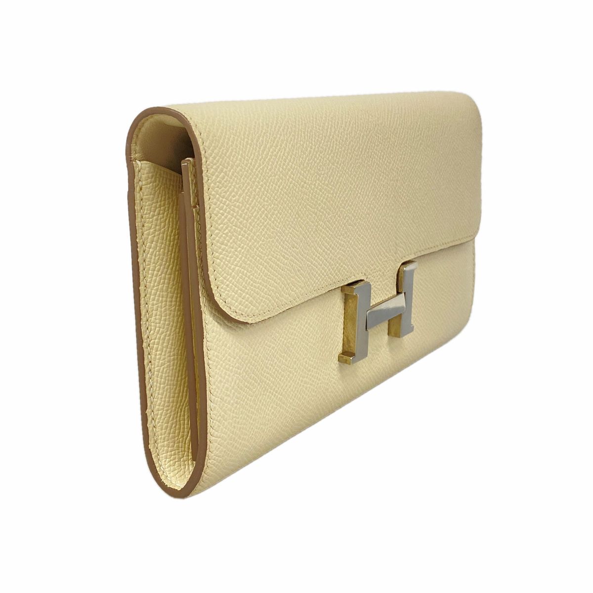 Hermes Wallet on Chain Constance to Go Veau Epsom Craie Silver Shoulder Bag — view 2