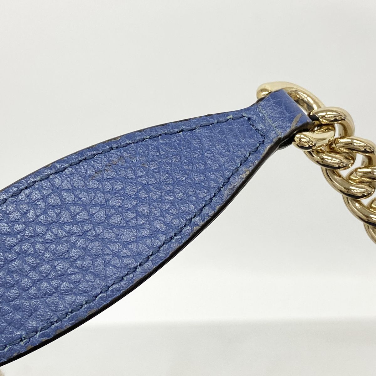 Gucci Shoulder Bag Soho Leather Blue Champagne Gold — view 7