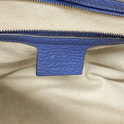 Gucci Shoulder Bag Soho Leather Blue Champagne Gold — view 5