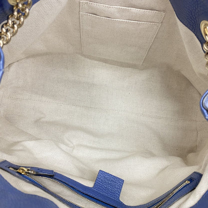 Gucci Shoulder Bag Soho Leather Blue Champagne Gold — view 4