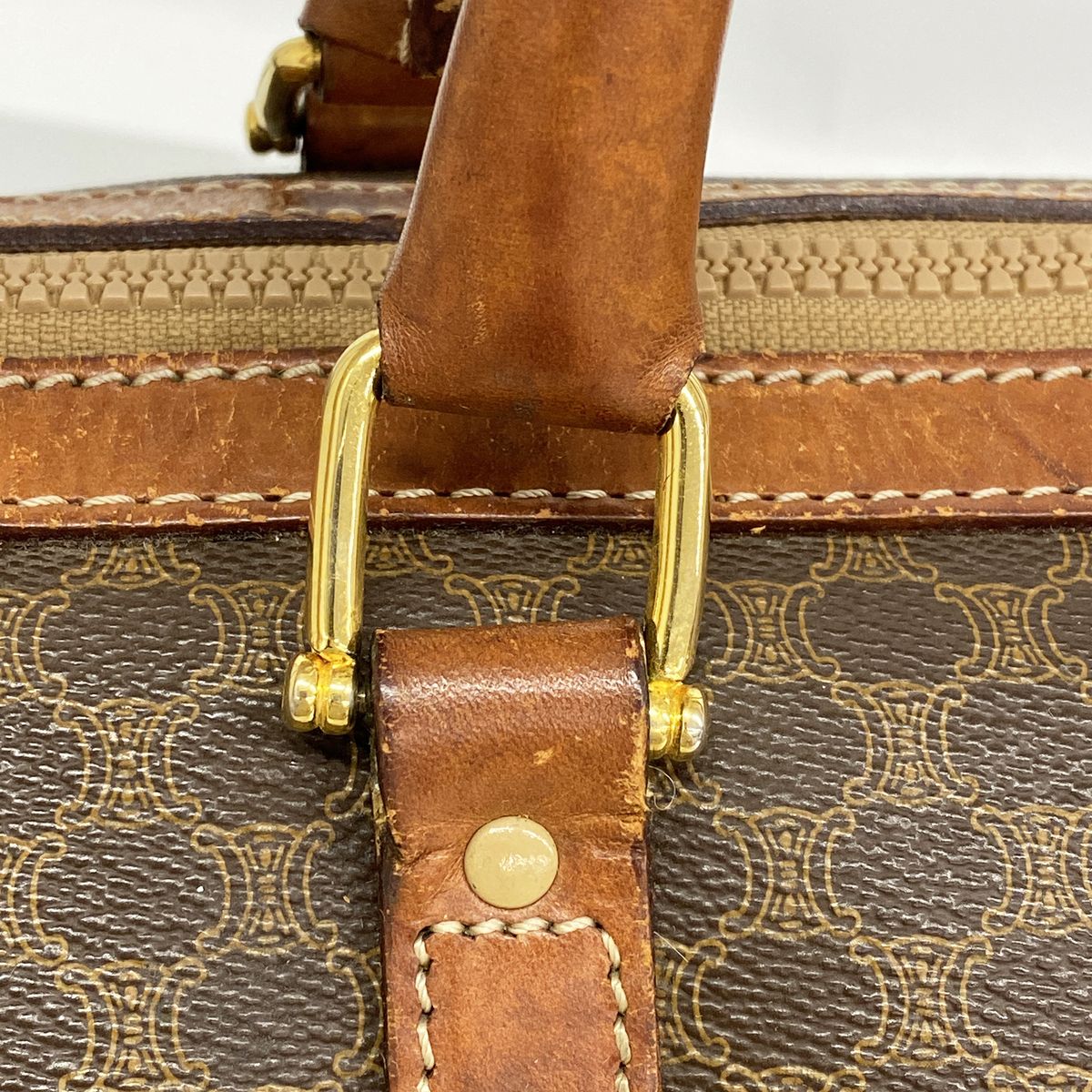 Celine Handbag Macadam Brown Gold — view 8