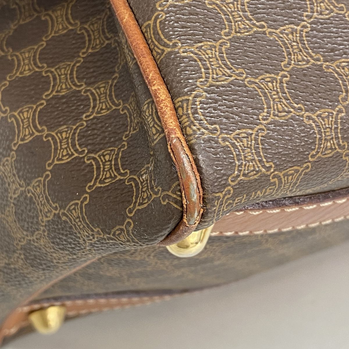 Celine Handbag Macadam Brown Gold — view 6