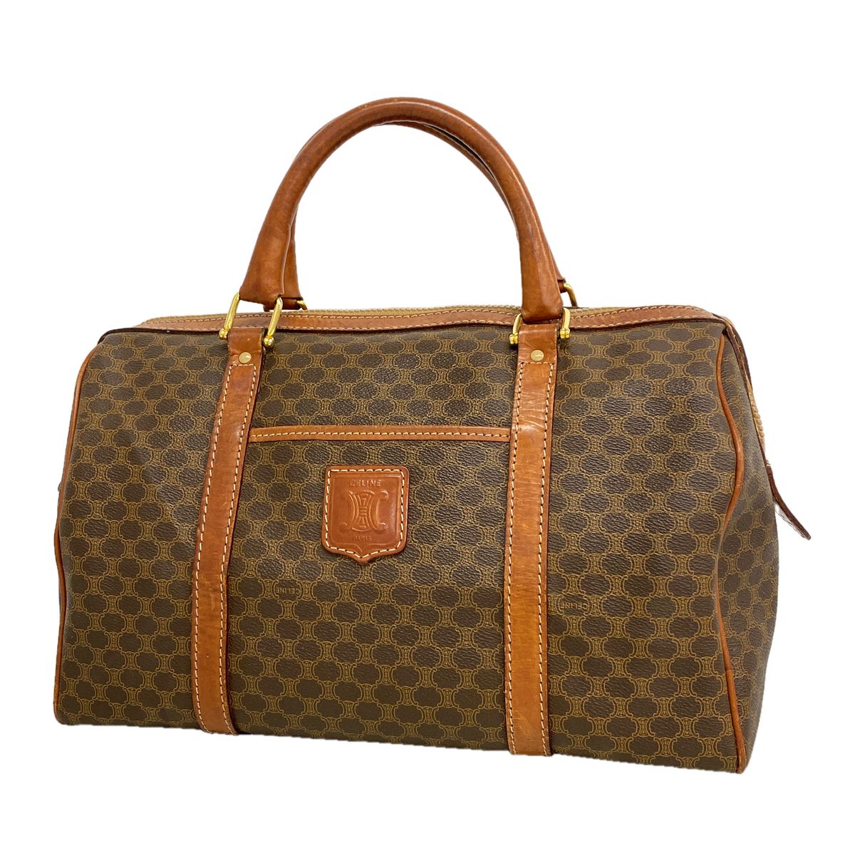 Celine Handbag Macadam Brown Gold