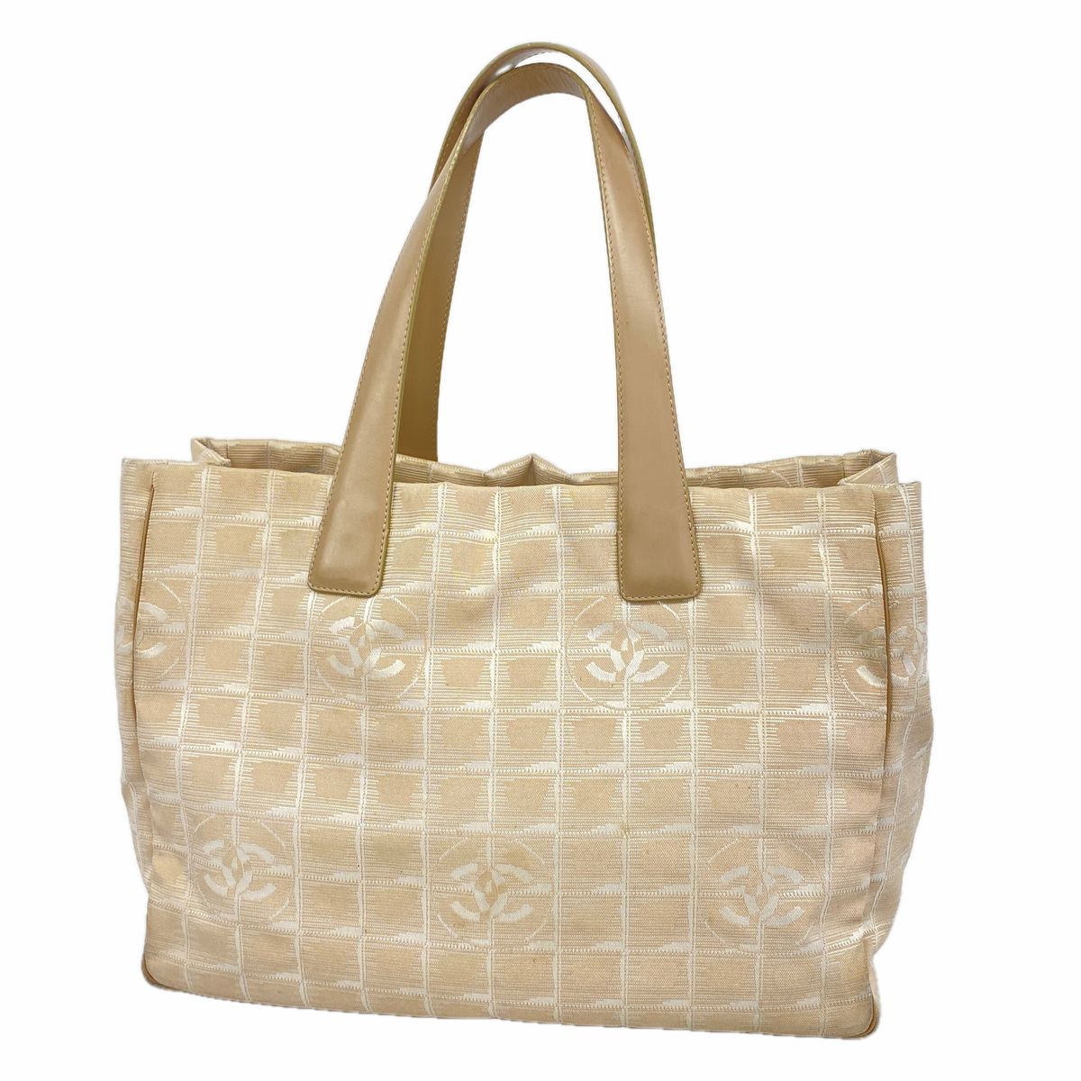 Chanel Tote Bag New Travel Nylon Beige Gold