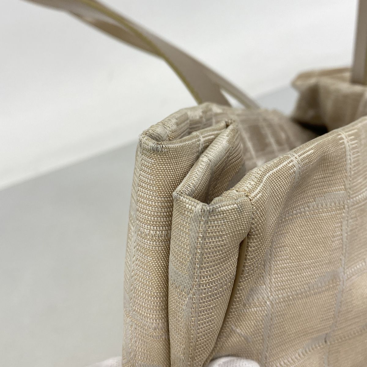 Chanel Tote Bag New Travel Nylon Beige Gold — view 8
