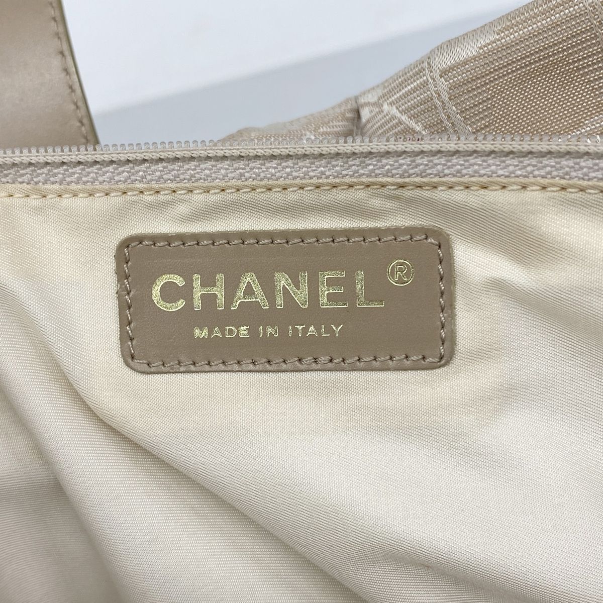 Chanel Tote Bag New Travel Nylon Beige Gold — view 5