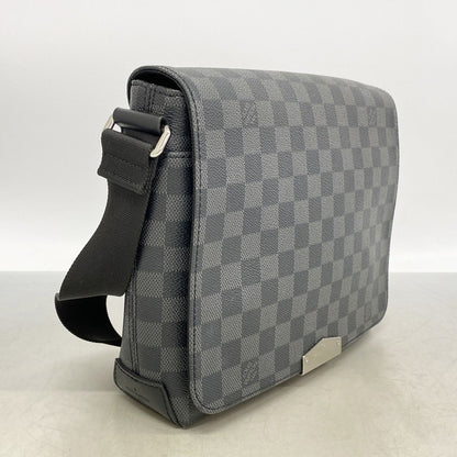 Louis Vuitton Shoulder Bag Damier Graphite District PM Black Gray — view 2
