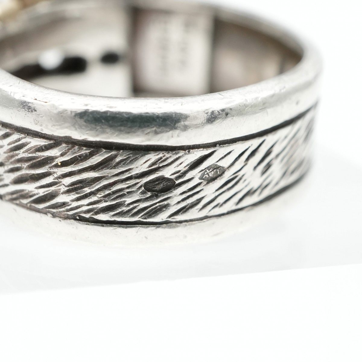Hermes Ring 750/925 Sterling Silver Vintage Belt Horseshoe Combination — view 7