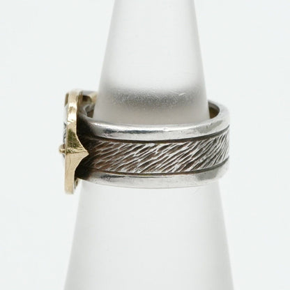 Hermes Ring 750/925 Sterling Silver Vintage Belt Horseshoe Combination — view 3