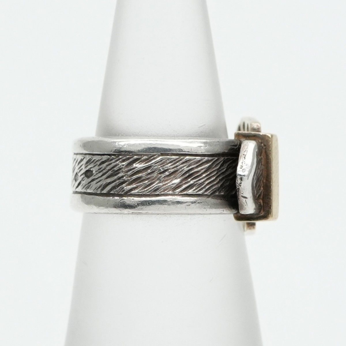 Hermes Ring 750/925 Sterling Silver Vintage Belt Horseshoe Combination — view 4