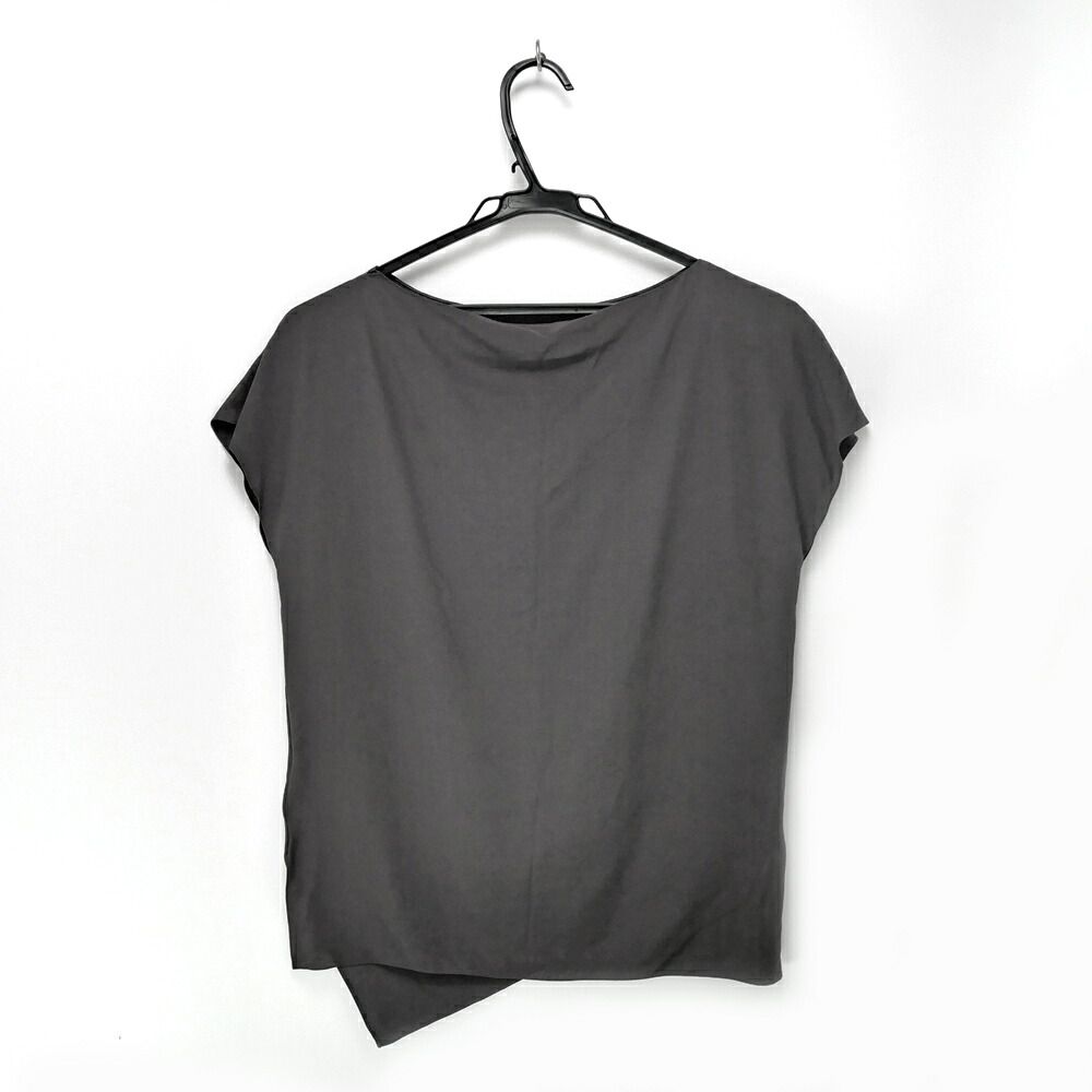 Hermes Top Gray Top Short Sleeve Silk 34 — view 2