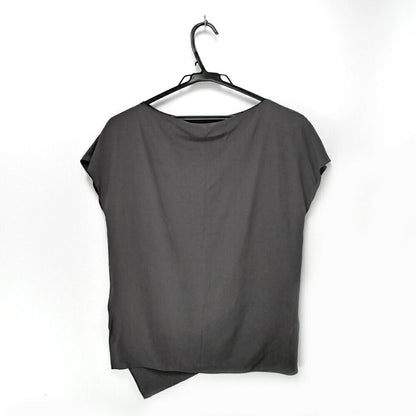 Hermes Top Gray Top Short Sleeve Silk 34 — view 2