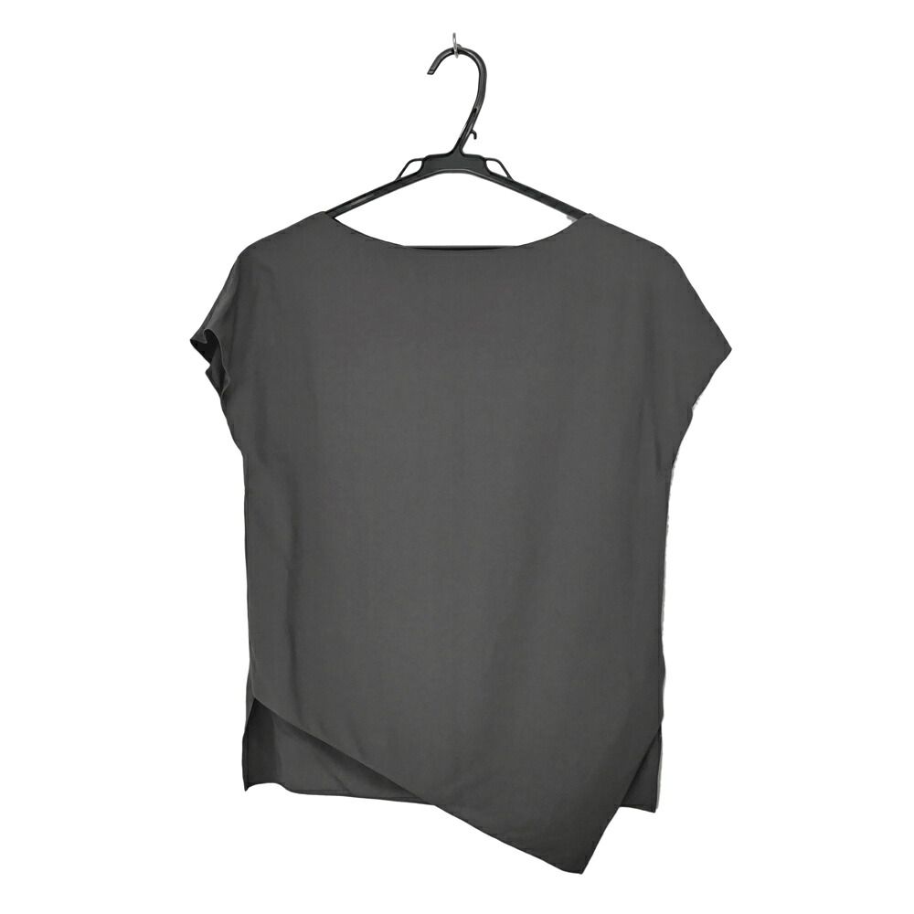 Hermes Top Gray Top Short Sleeve Silk 34