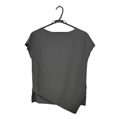 Hermes Top Gray Top Short Sleeve Silk 34