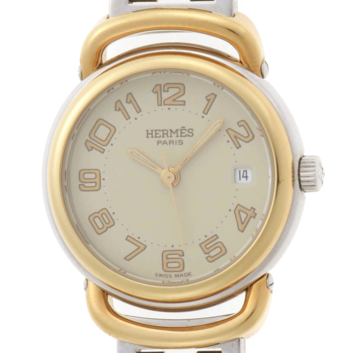 Hermes Pullman Watch Stainless Steel Ivory