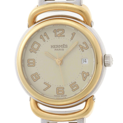Hermes Pullman Watch Stainless Steel Ivory