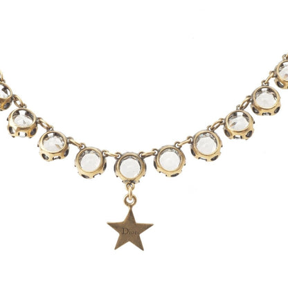Dior Galliano Era Star Crystal CD Charm Necklace Costume Antique Gold — view 2